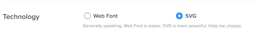 Options for setting how Font Awesome serves icons